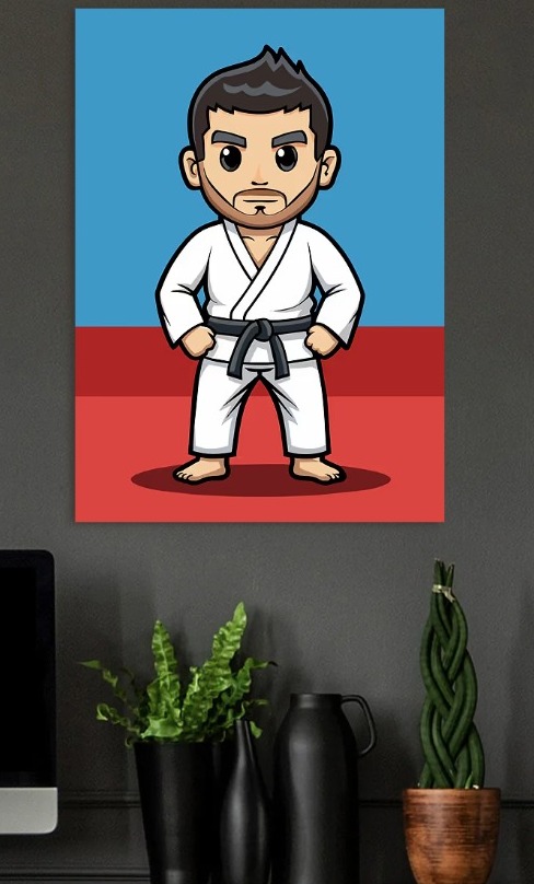 Karateka with Black Belt — metal poster wall art by Lineer
